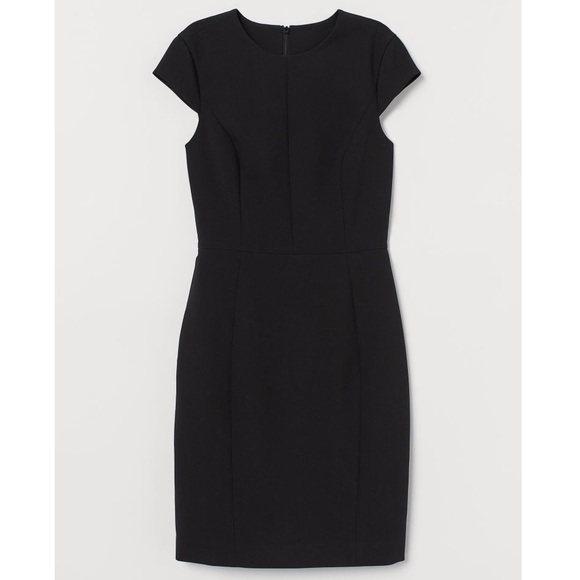 H&M Dresses Hm Highneck Structured Piped Trim Shortsleeved Pencil